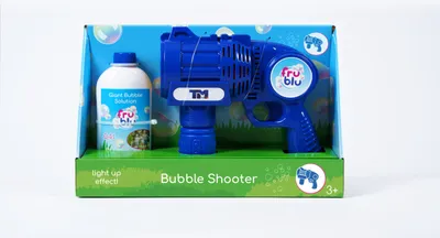 Immagine prodotto di Shooter per bolle di sapone Fru Blu con liquido per bolle di sapone