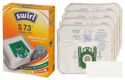Produktbild von Swirl S73, Staubbeutel, Universal, Weiß, Marken Siemens und Bosch, Box, 4 Stück(e)