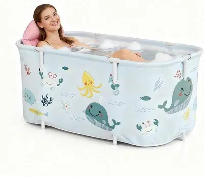 Produktbild von Faltbares Bad - Portable Spa - Entspannung Home - Inklusive Kissen - 140x50x55cm - Sea World
