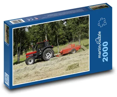 Zdjęcie produktu dla Puzzle 2000 Traktor podczas koszenia siana - martinpuzzle