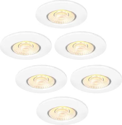 Produktbild von Ledvion - 6x LED Einbaustrahler, Weiß, 5W, CCT 2200K-4000K, Ø75mm, Edelstahl, IP65, Dimmbar