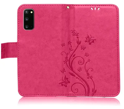 Produktbild von Handy Tasche für Samsung Galaxy S20 FE Schutz Hülle Handyhülle mit Blumenmuster Klapp Hülle mit Standfunktion und Kartenfächer Pink