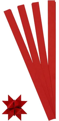 Papierstreifen für Sterne, 15 mm breit, 6,5 cm, rot, 100 St.