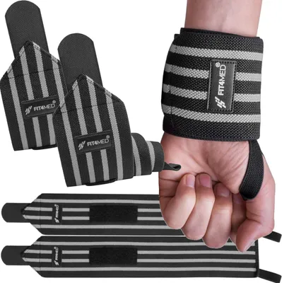 Produktbild von Fit4med | Elastische Handgelenkstütze - Schwarz - 58 Cm - 2 Stück - Handgelenkschutz