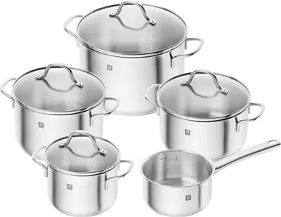 Zdjęcie produktu dla ZWILLING TrueFlow, Okrągły, Srebrny, Stal nierdzewna, Srebrny, Stal nierdzewna, Ceramika, Gaz, Halogen, Indukcja, Płyta jednolita