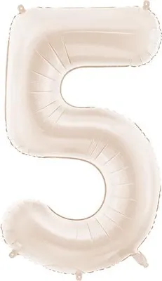 Produktbild von Samtiger Folienballon Zahl 5 in Beige 86cm
