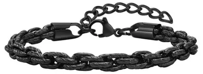 Produktbild von Armkette Edelstahl Armband für Damen und Herren Schwarz