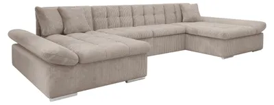 Produktbild von MIRJAN24 Ecksofa Alia Cord mit Regulierbare Armlehnen, U-Form Schlafsofa vom Hersteller mit Zwei Bettkasten (Farbe: Poso 03)