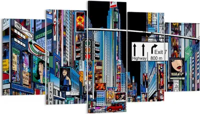 Produktbild von Bild auf Leinwand - Leinwandbild - Manhattan New York Straße - 160x85cm - Wand Bild - Wanddeko - Leinwanddruck - Bilder - Kunstdruck - Wanddekoration - Leinwand bilder - Wandkunst - EA160x85-2720