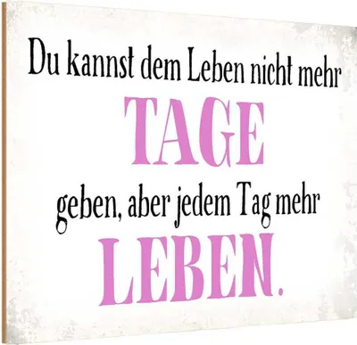 Produktbild von vianmo Holzschild 12x18 cm du kannst jedem Tag mehr Leben Dekoration