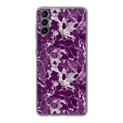 Produktbild von MuchoWow® Handyhülle Schutzhülle Hülle für Samsung Galaxy S21 Plus Marmor - Glitter - Lila - Muster Silikon Softcase Handy Hülle - Handy-Tasche