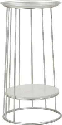 Immagine prodotto di Dmora Tavolino da Salotto Biferno 40x40x76h cm Argento, un Vano Portariviste