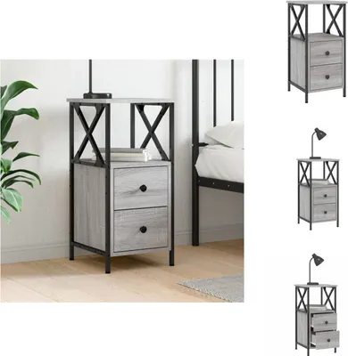 Zdjęcie produktu dla vidaXL Stolik nocny szary dąb sonoma 34x35,5x70 cm materiał drewnopochodny - Stoliki nocne