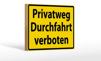 Produktbild von Holzschild Warnschild 18x12cm Privatweg Durchfahrt verboten