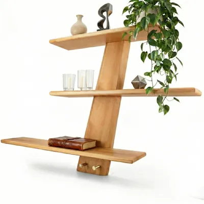 Image de Étagère en bois à 3 niveaux pour objets de décoration