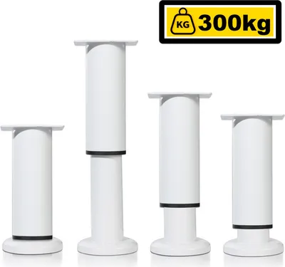 Image de TolleTour 4X Pieds de meubles 12-18cm Extensible（Blanc） Pieds de socle Pied de support Pied d'armoire Réglable Hôtel Pieds de socle