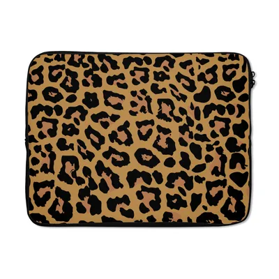 Produktbild von MuchoWow® Laptop Hülle 15 Zoll Panther Druck - Tiere - Braun Laptoptasche - Laptoptasche - Sleeve - Rundum-Schutz