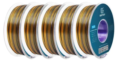 Image de filament 3D, matériau PLA, haute ténacité, violet or noir