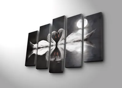 Produktbild von Wallity, 5PAT- HRZ4265, Bunt, Leinwandbilder, 105 x 70 cm, 100% Wildleder -Leinwand
