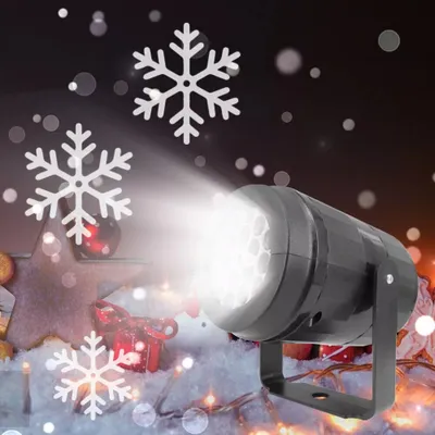 Produktbild von Weihnachtsprojektor Lichter Weihnachtsfeier In/Outdoor Schneeflocke LED Laserlampe USB