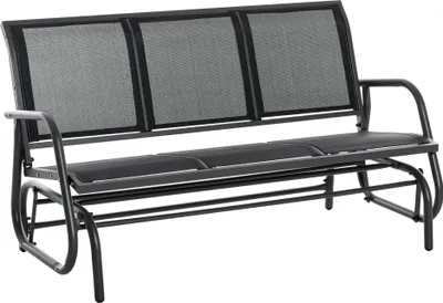 Produktbild von Fortuna Lai Schaukelstuhl 3-Sitzer  Robuste Gartenbank als Gartenschaukel, Metall, wetterfest, Schwarz, 151x75x85cm