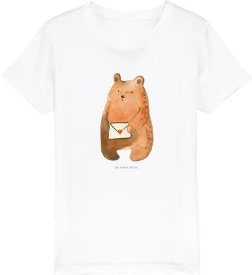 Produktbild von Mr. & Mrs. Panda Kleinkinder T-Shirt Bär Liebesbrief 5-6 Jahre (110/116) - Weiß - Geschenk, Vermissen, Kindershirt, Partner, Kinder, Teenager, Teddy, Freundin, Shirts für