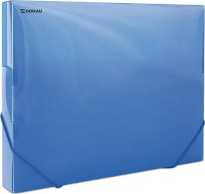 Obrázok produktu pre Box na spisy DONAU, PP, A4,700 mik.,transp.modrý