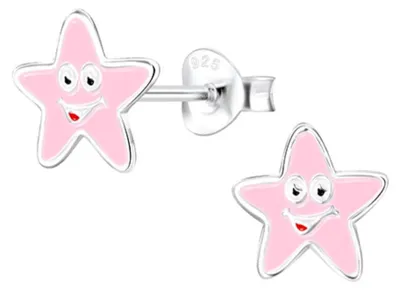 Produktbild von Kinderohrstecker: Mädchen Ohrringe Silber 925 „Stern“ Rosa