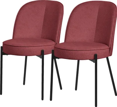 Obrázok produktu pre ML-Design stoličky do jedálne sada 2 červených polyesterových kuchynských stoličiek s kovovými nohami stoličky do obývačky s operadlom čalúnené stoličky do jedálne kuchyne