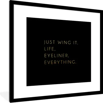Produktbild von MuchoWow® Gerahmtes Poster Zitat - Motivation - Gold - Schwarz 40x40 cm - Poster mit Schwarzem Bilderrahmen Wandposter Rahmen Foto Bilder - Poster - Plakat im Rahmen