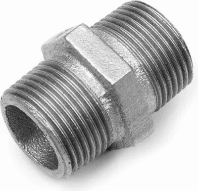 Produktbild von Gewindefitting Doppelnippel DVGW Temperguss verzinkt Fitting Gewinde Temperguß Fittinge (1/2")
