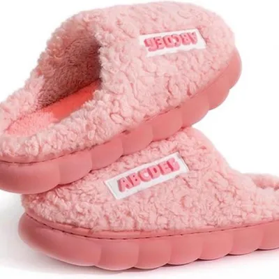 Produktbild von Pantoffeln Damen Herren Plüsch Memory Foam Hausschuhe Warm Antirutsch Pink 38/39