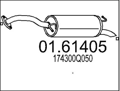 Produktbild von MTS 01.61405 Endschalldämpfer für TOYOTA Yaris Schrägheck (P13) Auspuff