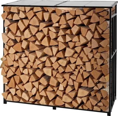 Produktbild von VEVOR Metall Kaminholzregal, 1850x700x1800 mm Brennholzregal, Kaminholzunterstand, max. Tragkraft 300 kg, Feuerholzregal, Kaminholzlager, Stapelhilfe für Kamin, Terrasse, Hinterhof