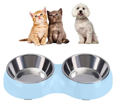 Produktbild von 2 in 1 Hundenapf, rostfreier Futter- und Wasserspender für Hunde und Katzen, multifunktionaler Haustierfutternapf