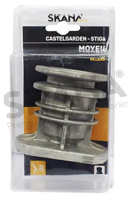 Imagen del producto de Soporte de cuchillas adaptable para cortacéspedes Castelgarden y Stiga motorizados. Diámetro de la polea: 58 mm. Diámetro del agujero: 22,2 mm. Altura: 68 mm