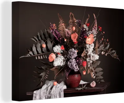 Produktbild von OneMillionCanvasses® - Leinwandbilder - 150x100 cm, Stilleben - Blumenstrauß - Farben, Wandbilder Kunstdruck Wanddekoration