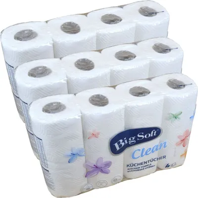 Produktbild von 12 Rollen á 50 Blatt Küchenrolle Big Soft 2-lagig Haushaltsrolle