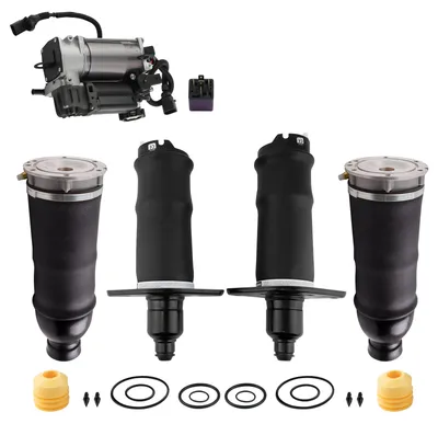 Image de 4 suspensions pneumatiques avant et arriššre (gauche et droite) avec compresseur pour Audi A6 4B C5 Allroad