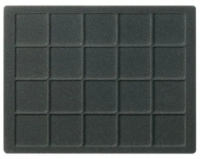 Produktbild von Lindner Münztableau, schwarz, mit 20 quadratischen Fächern