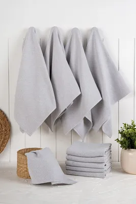 Produktbild von Hermia Concept, Eloise - Grey, Küchenhandtuch-Set (10-teilig), 90 % BAUMWOLLE / 10 % POLYESTER, Grau, 43 x 76 x 3 cm