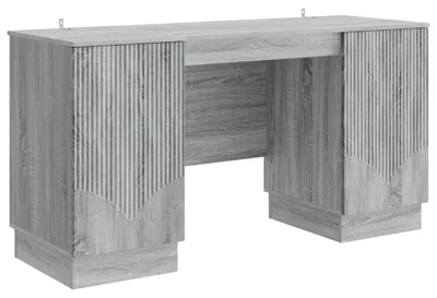 Obrázok produktu pre Písací stôl vidaXL, sivý, Sonoma, 142,5 x 50 x 75 cm, drevotrieska