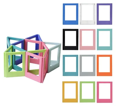 Produktbild von Magnetischer Mini-Bilderrahmen - 12 Stück Set für 3-Zoll Fotos - DIY Fotogalerie - Bunt