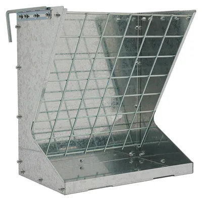 Produktbild von Heu- und Getreidefutterraufe - 2-in-1-Futtertrog - Q235-Stahl - Freistehend - 30 kg Tragkraft - Für Schafe - Silber