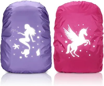 Imagen del producto de Funda impermeable y reflectante para mochila, de 35 litros, pack de 2 unidades, ideal para senderismo y ciclismo