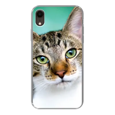 Produktbild von MuchoWow® Handyhülle Schutzhülle Hülle für iPhone XR Katze - Porträt - Augen Silikon Softcase Handy Hülle - Schutzdeckel