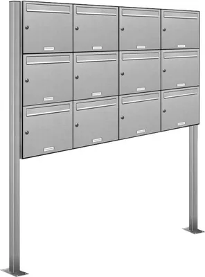 Produktbild von 12er Edelstahl Standbriefkasten Anlage Freistehend