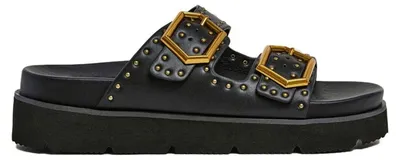Zdjęcie produktu dla Damskie klapki Pepe Jeans Pola Studs, czarne, do zakładania na nogę, rozmiar 38