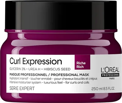 A studio shot of a L'Oréal Professionnel hair mask jar.