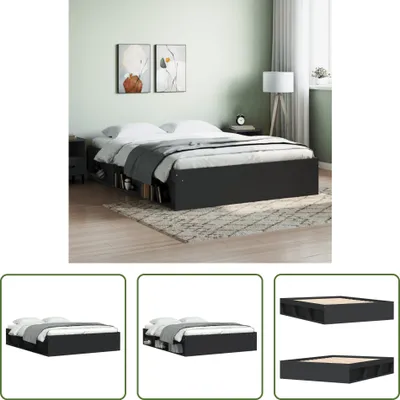 Produktbild von The Living Store Bettgestell Schwarz 150x200 cm